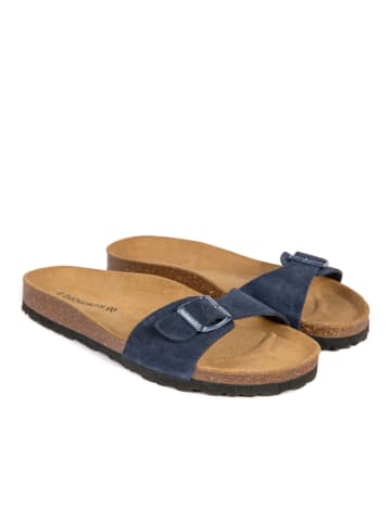 BABUNKERS Family Leren slippers donkerblauw