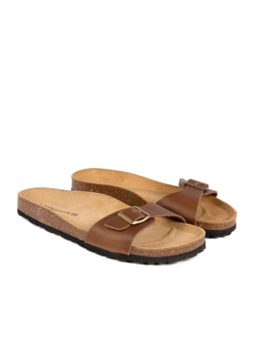 BABUNKERS Family Skórzane klapki w kolorze brązowym