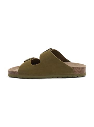BABUNKERS Family Leder-Pantoletten in Khaki