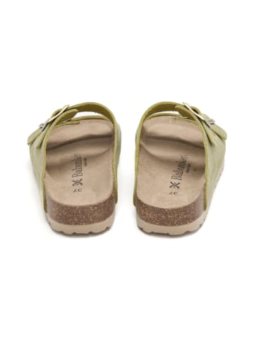 BABUNKERS Family Skórzane klapki w kolorze zielonym