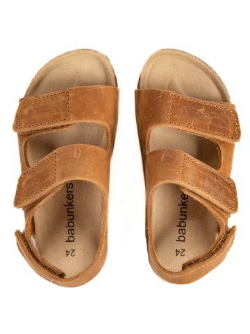 BABUNKERS Family Skórzane sandały w kolorze jasnobrązowym