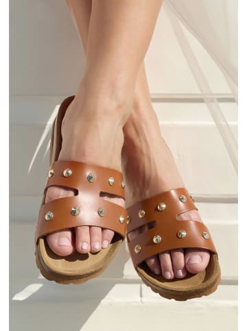 BABUNKERS Family Leder-Pantoletten in Braun