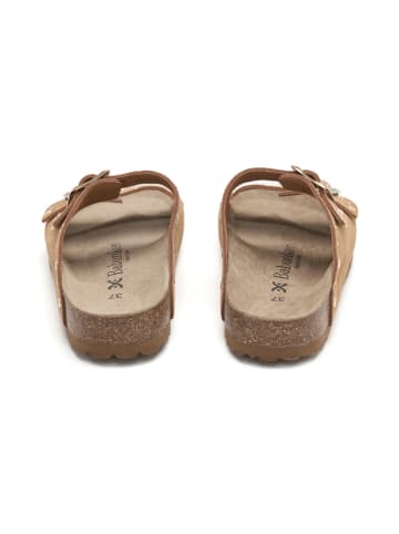 BABUNKERS Family Leder-Pantoletten in Hellbraun