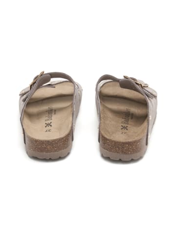 BABUNKERS Family Skórzane klapki w kolorze szarym