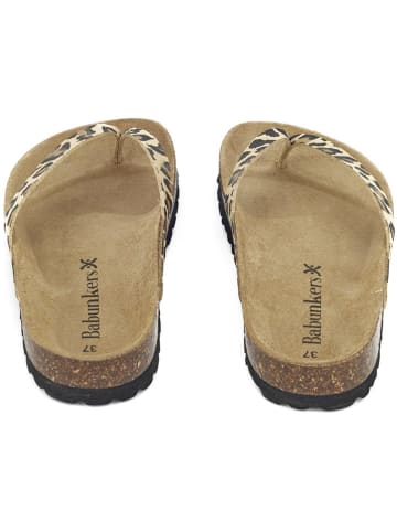 BABUNKERS Family Zehentrenner in Beige/ Braun