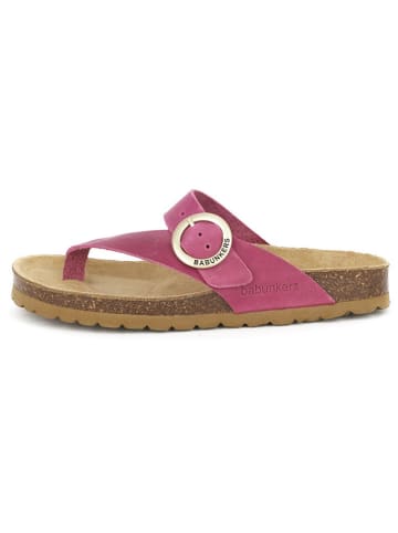 BABUNKERS Family Skórzane japonki w kolorze różowym