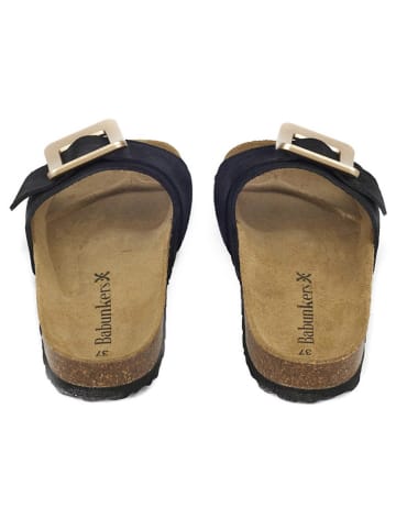 BABUNKERS Family Leren slippers zwart