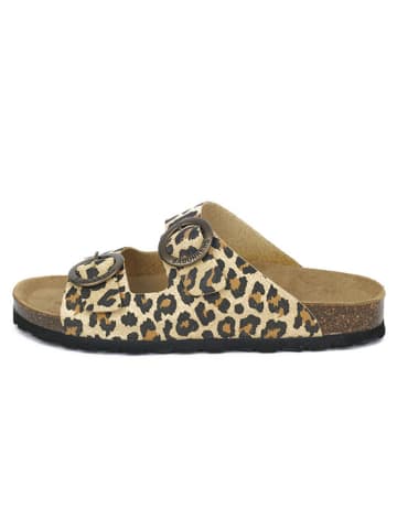 BABUNKERS Family Pantoletten in Beige/ Braun