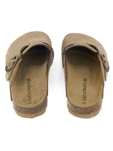 BABUNKERS Family Leren clogs lichtbruin