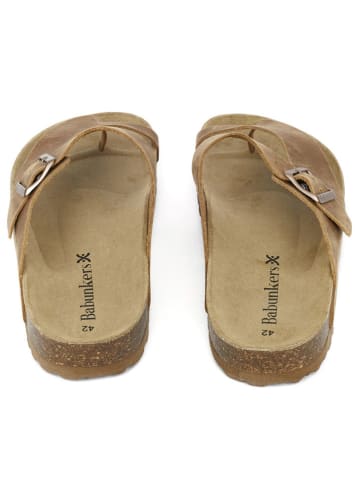 BABUNKERS Family Leder-Zehentrenner in Braun