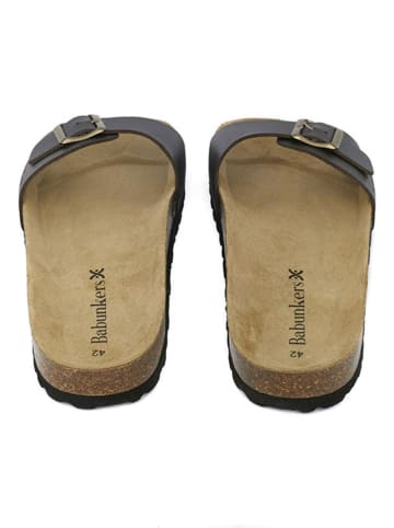 BABUNKERS Family Leren slippers bruin