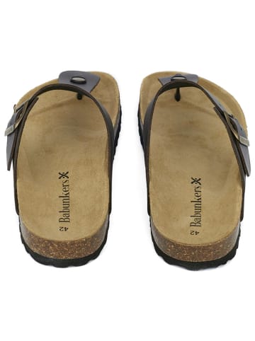 BABUNKERS Family Skórzane japonki w kolorze brązowym