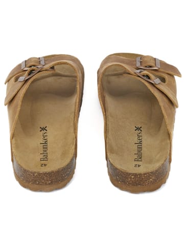 BABUNKERS Family Skórzane klapki w kolorze brązowym