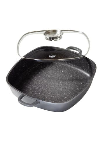 Stoneline 2-delige set serveerpan met deksel grijs - (L)32 x (B)32 cm