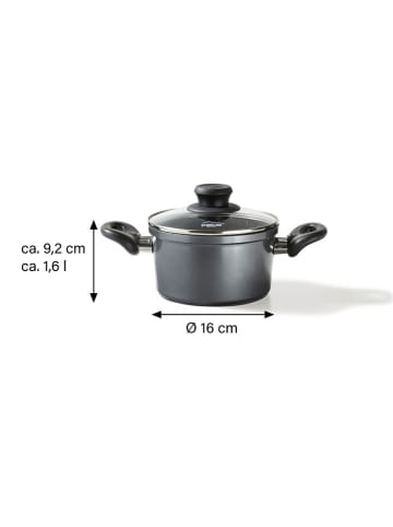 Stoneline 2-delige set: pan met deksel grijs - 1,5 l