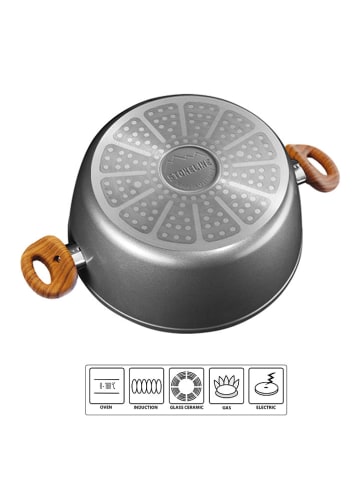 Stoneline 2tlg. Set: Kochtopf in Grau - 2,3 l