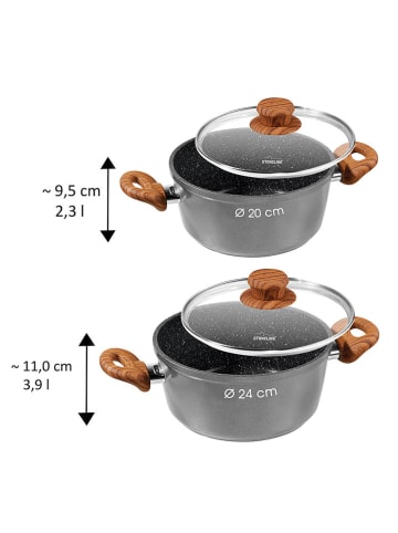 Stoneline 2-częściowy zestaw w kolorze szarym - 2,3 l