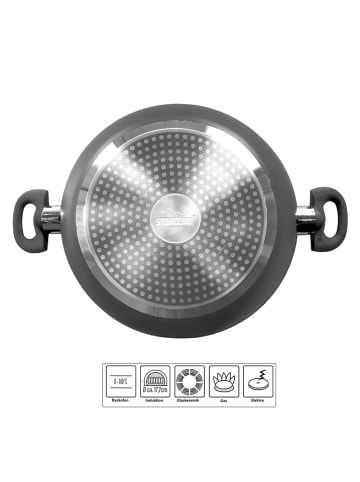 Stoneline 2-delige set: serveerpan met deksel "Ceramic'' grijs - Ø 28 cm