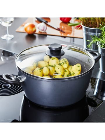 Stoneline 2-delige set: pan met deksel grijs - 6,9 l