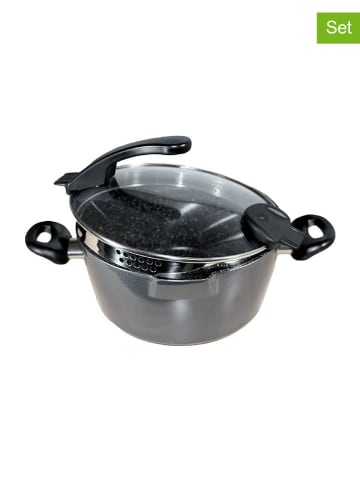 Stoneline 2-delige set: pan met deksel "Future" grijs - 6,9 l