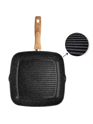 Stoneline Patelnia grillowa "Back to Nature" w kolorze czarnym - 28 x 28 cm