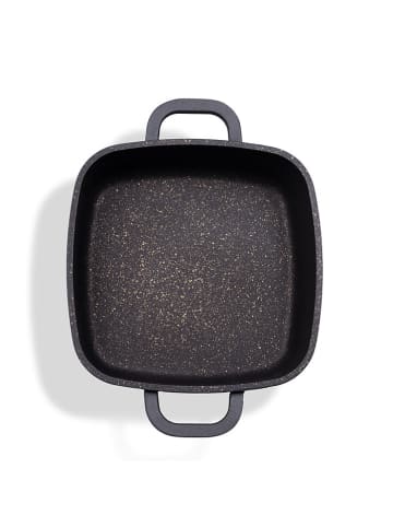 Stoneline 2-delige set: serveerpan zwart - (L)20 x (B)20 cm