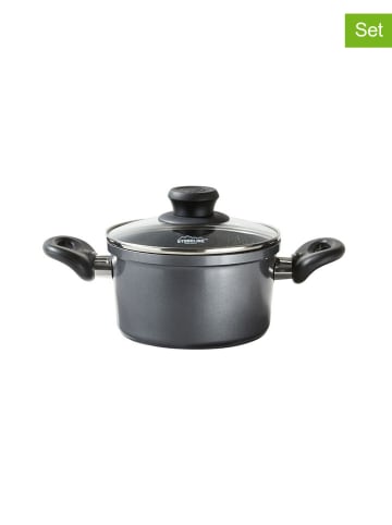Stoneline 2-delige set: pan met deksel grijs - 1,8 l