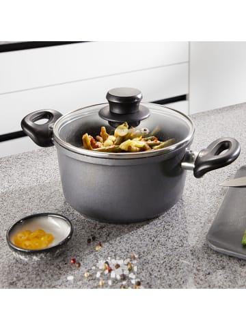 Stoneline 2tlg. Set: Kochtopf in Grau - 1,8 l