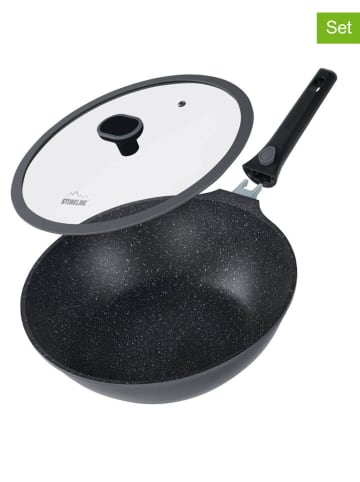 Stoneline 2-delige set: wok met deksel "Smart" grijs - Ø 30