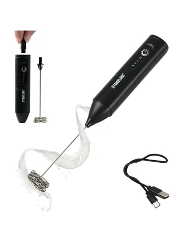 Stoneline Spieniacz elektryczny w kolorze czarnym do mleka - dł. 23,5 cm