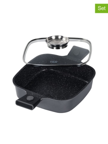 Stoneline 2-delige set: serveerpan "Smart" grijs - (B)24 x (D)24 cm