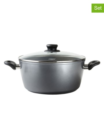 Stoneline 2-delige set: pan met deksel "XXXL" grijs - Ø 32 cm
