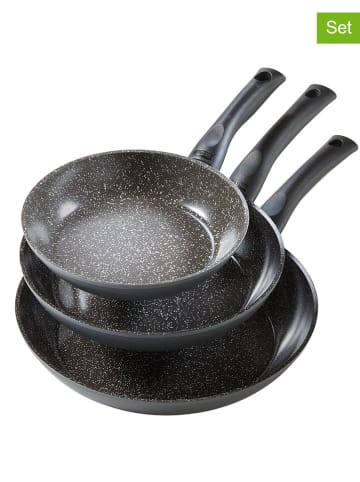 Stoneline 3-delige set: braadpannen "Ceramic" zwart