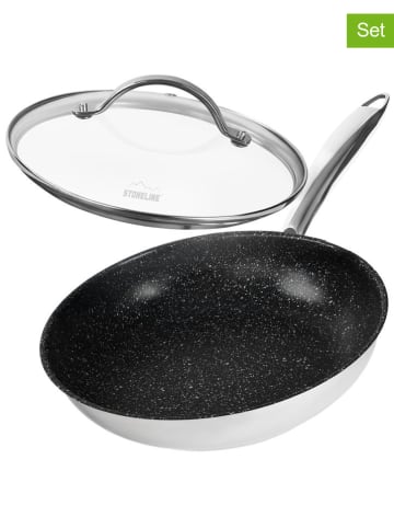 Stoneline 2-częściowy zestaw "Professional" w kolorze srebrnym - Ø 24 cm