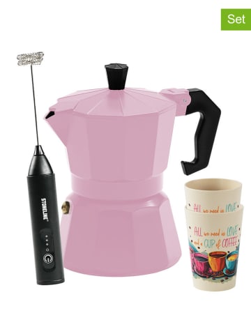 Stoneline 4-delige koffieset lichtroze