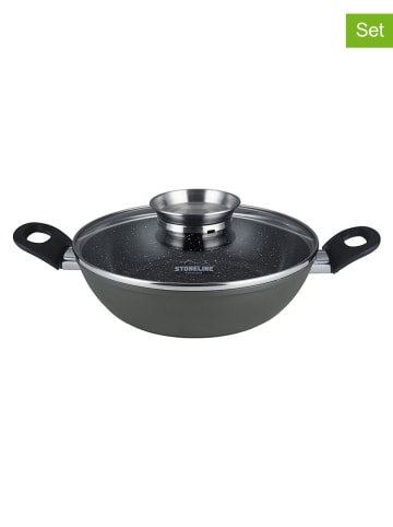 Stoneline 2-częściowy zestaw "Ceramic" w kolorze szarym - Ø 24 cm