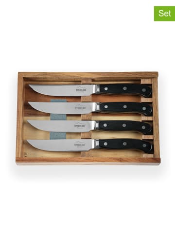 Stoneline 4-delige set: steakmessen zwart - (L)23,2 cm