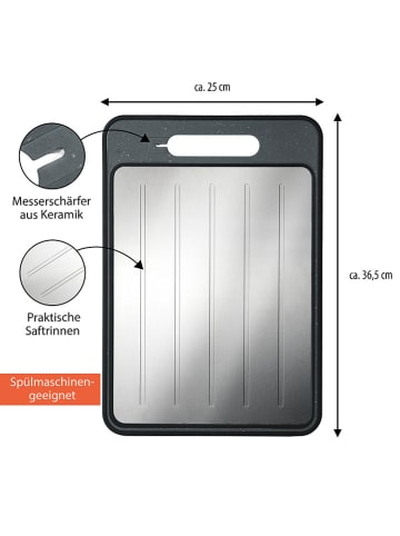 Stoneline Deska do krojenia i rozmrażania w kolorze srebrno-szarym - 36,5 x 25 cm