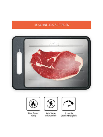 Stoneline Snijplank- & ontdooiplank grijs/zilver - (L)36,5 x (B)25 cm