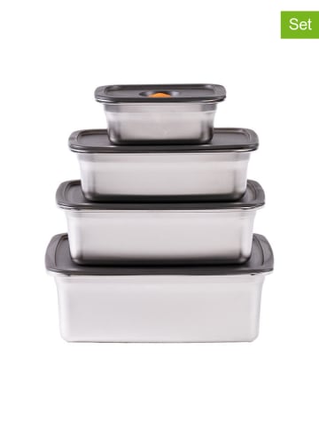 Stoneline 4er-Set: Edelstahl-Frischhaltedosen