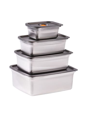 Stoneline 4er-Set: Edelstahl-Frischhaltedosen