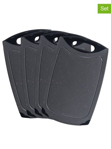Stoneline 4-delige set: snijplanken grijs - (L)26,5 x (B)16,5 cm