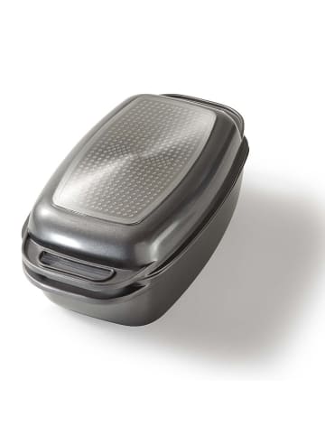 Stoneline 2-delige set: braadslede met deksel grijs - 5,7 l