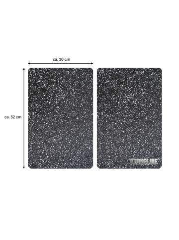 Stoneline Płyty ochronne (2 szt.) w kolorze czarnym na kuchenkę - 52 x 30 cm