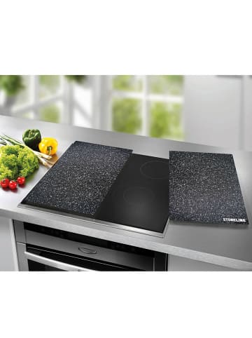 Stoneline 2er-Set: Herdabdeckplatten in Schwarz - (L)52 x (B)30 cm