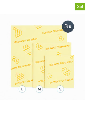 Stoneline 3-delige set: bijenwasdoeken "Natural Line®" geel