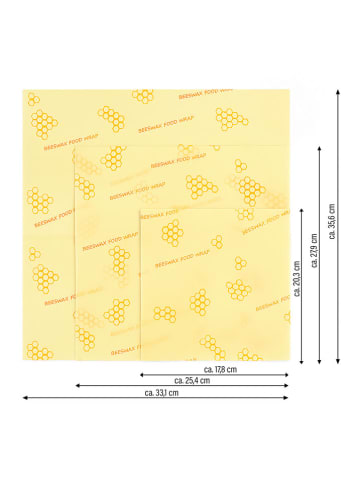 Stoneline Ściereczki (3 szt.) "Natural Line®" w kolorze żółtym z wosku pszczelego