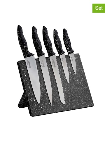 Stoneline 5tlg. Messerblock-Set in Schwarz