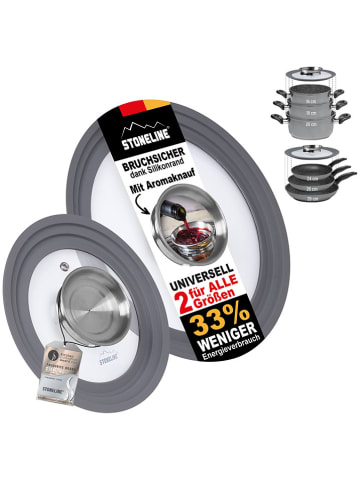 Stoneline 2-delige set: universele deksels grijs