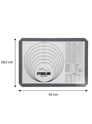 Stoneline Silikonowa mata w kolorze szarym do pieczenia - 29,5 x 42 cm